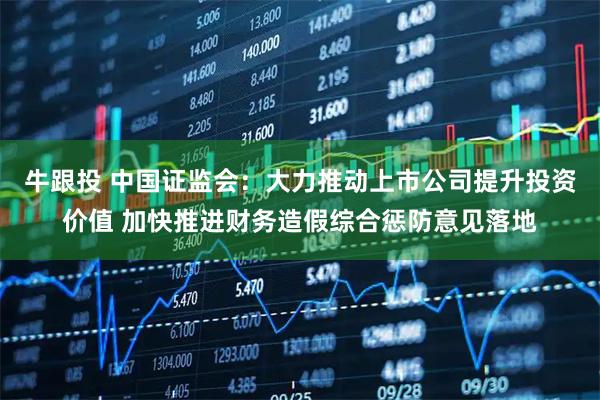 牛跟投 中国证监会：大力推动上市公司提升投资价值 加快推进财务造假综合惩防意见落地