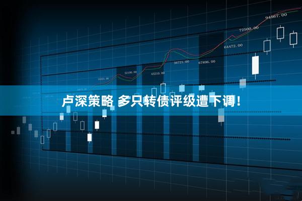 卢深策略 多只转债评级遭下调！