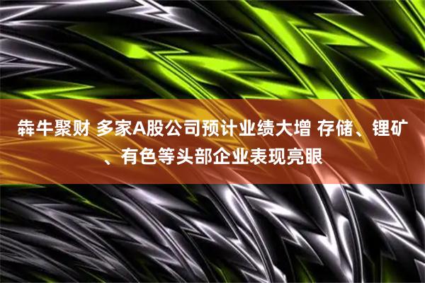 犇牛聚财 多家A股公司预计业绩大增 存储、锂矿、有色等头部企业表现亮眼